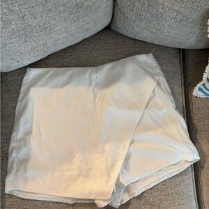 White linen blend Skort